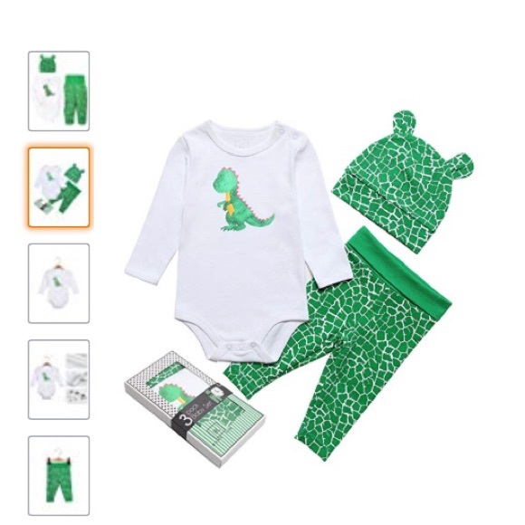 💥1 Left💥 3 pc Infant Dinosaur Set 9-12 months - Picture 2 of 8